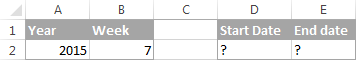 Converting a week number to a date in Excel