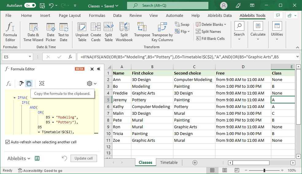 Copy your formula to the clipboard