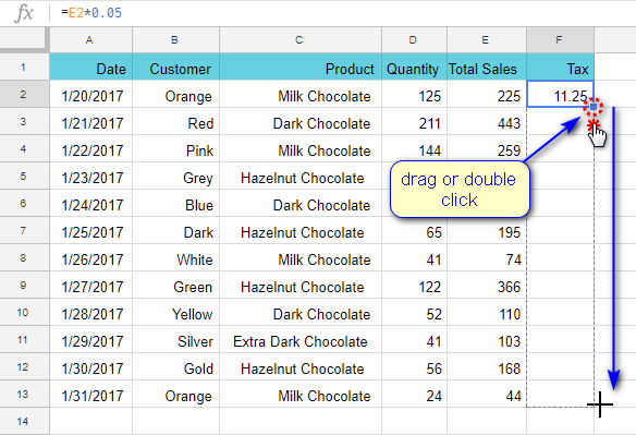 Drag or double-click to copy the formula.