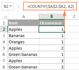 Identify the 1st, 2nd, 3rd, etc. occurrences of each duplicate item.