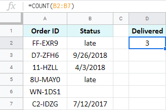 How to count in Google Sheets.