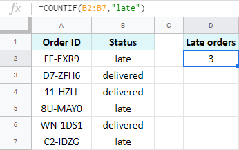 Count orders based on criteria.