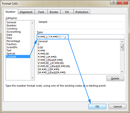 Creating a custom Excel number format