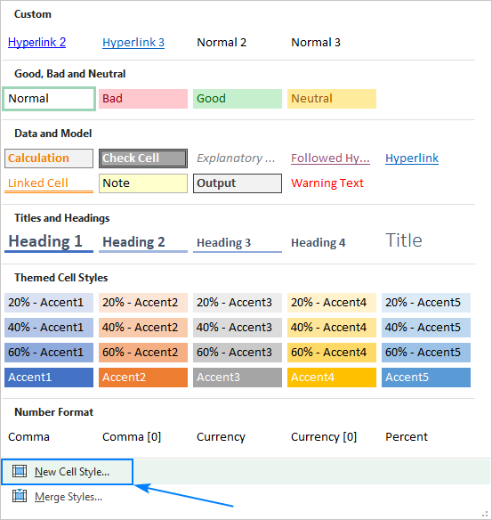 Creating a custom cell style in Excel