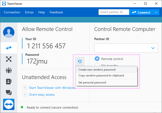 Create new random password.