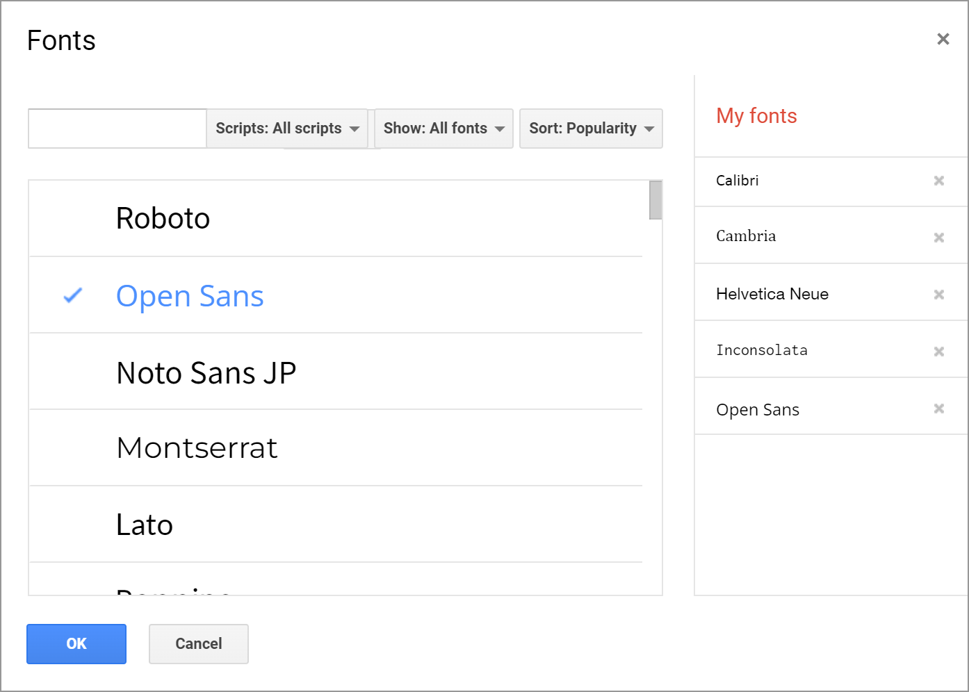 How to add custom font to Google Docs.