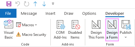 Creating a custom form in Outlook