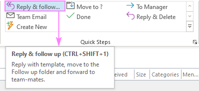 A custom Outlook Quick Step