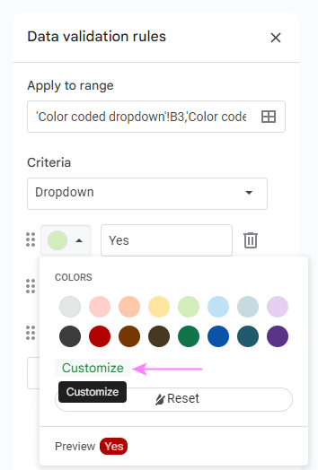 Customize the drop-down item color.