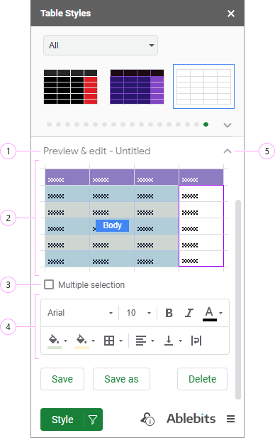 Preview & edit your style template.