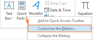 Customize the Ribbon