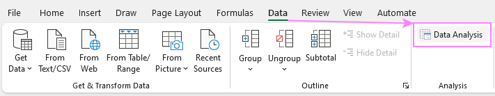 Data Analysis in Excel