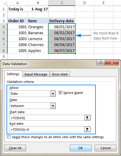 Validating dates based on today's date