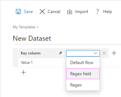 The Regex field option