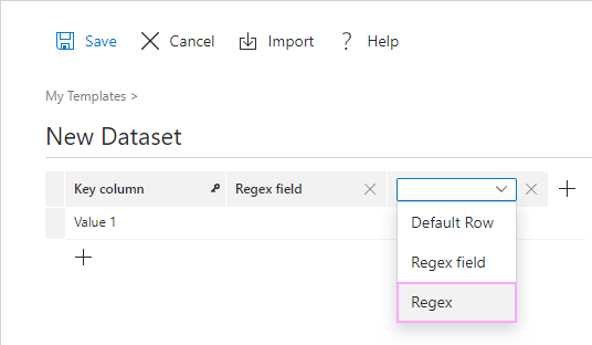 The Regex option