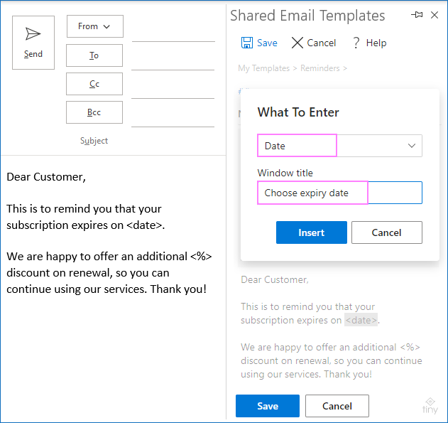 Configuring a date field