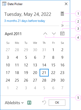 The Date Picker pane