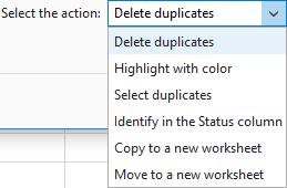 Select the dedupe option.