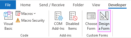 Design a form in Outlook