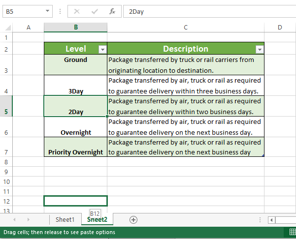 Right-click and hold down the button to drag the cell into the other worksheet.