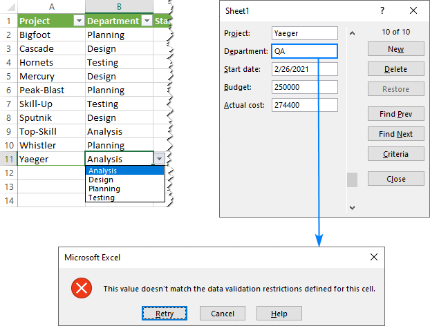 Drop down lists are unavailable on data entry forms.