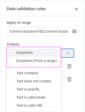 Choose to create a dropdown.