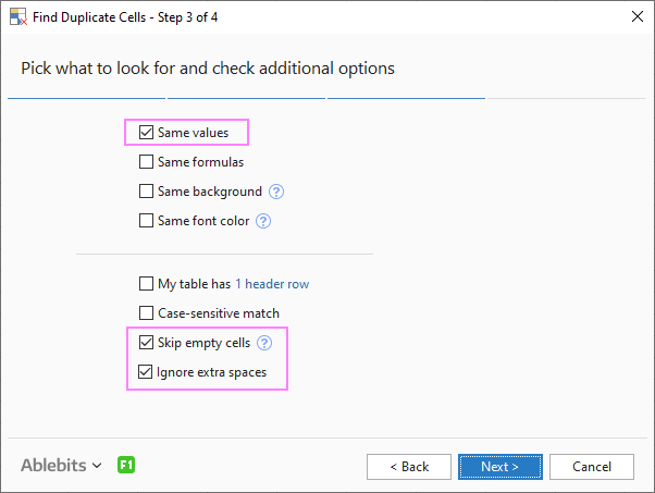 Search for duplicate values, formulas or formatting.