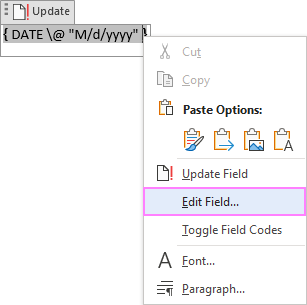 Edit the DATE field