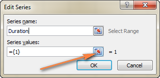 Click the range selection icon to add the Series Values.