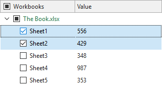 Select several sheets.