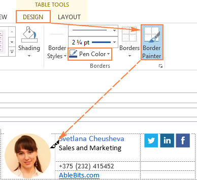 Paint a couple of vertical or horizontal borders using the Border Painter option and the Pen Color of your choosing.