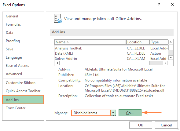 Enable Personal Macro Workbook.