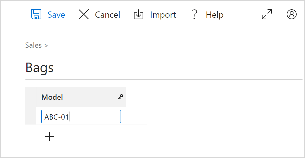 Start filling a simple dataset with values.