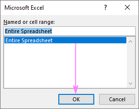 Click Entire Spreadsheet.