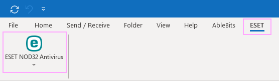 ESET NOD32 add-in for Outlook.