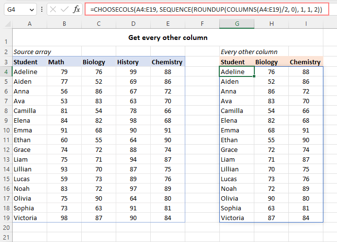 Get every other column in Excel.