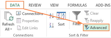 Using Excel's Advanced Filter to separate unique records