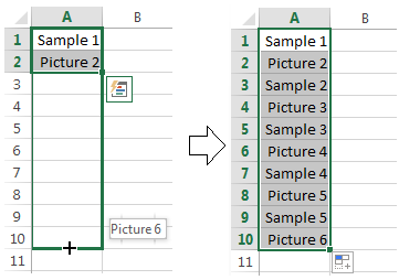 Get a series of values not numerically related