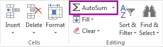 Click on the AutoSum button