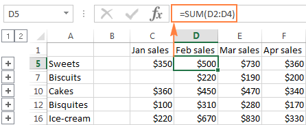 Selecting the 'Create links to source data check box' will force the consolidated data to update automatically and create outline.