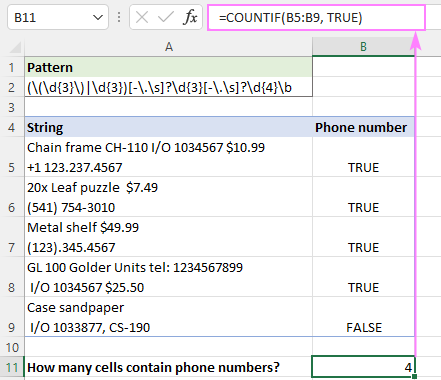 Excel COUNTIF regex