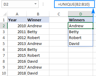 Excel dynamic array function