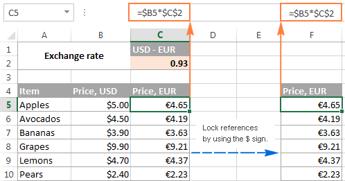 Use absolute or mixed cell references to copy the formula without changing references.