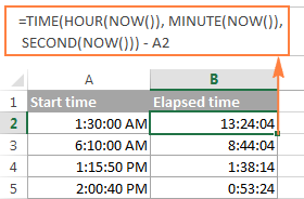 Calculating elapsed time without dates