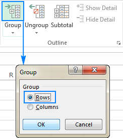 Group the rows manually.