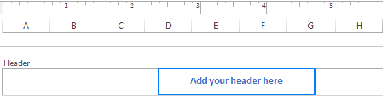 Type text or insert a built-in element in the header box.