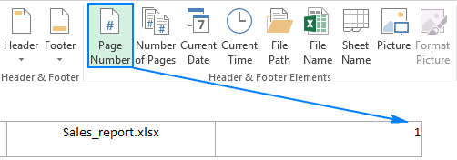 Insert the page number in the right header box.