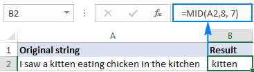 Using the MID function in Excel