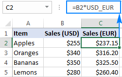 Using the named constant in a formula