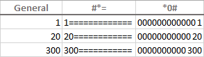 Repeating characters with custom format codes